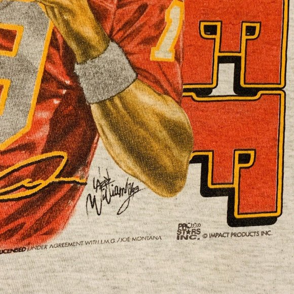 Vintage Joe Montana Shirt 90s  Kansas City's New Chief KC Chiefs Men's Large - Picture 4 of 4